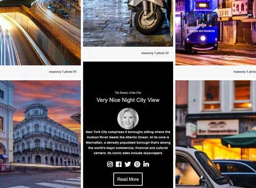 Masonry with Custom Caption Card gallery demo